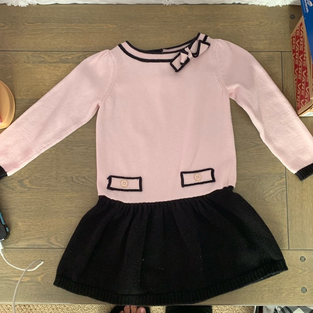 Toddler girl pink and black sweater dress size 2T